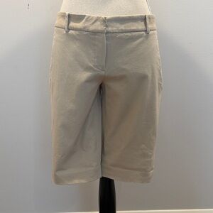 Theory Tan Stretch Bermuda Shorts 12” Inseam